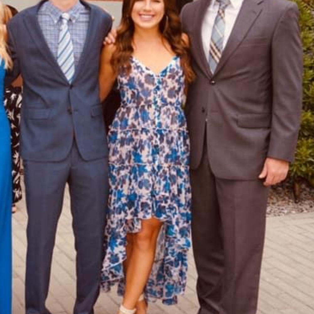 Blue high low dress
